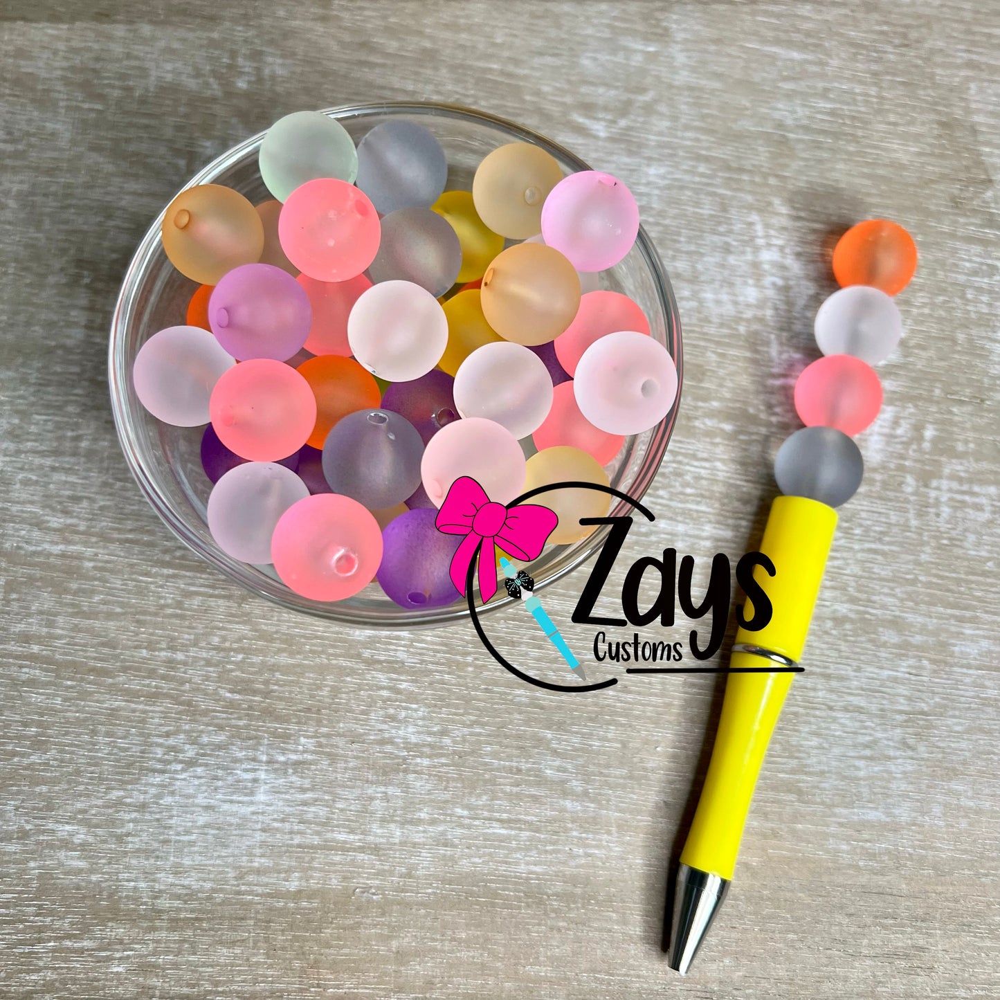 16mm Frosted Jelly Beads