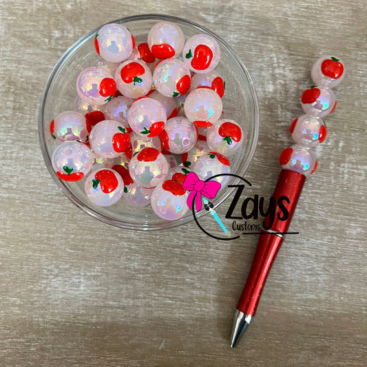 16mm Apple Hand Painted Beads