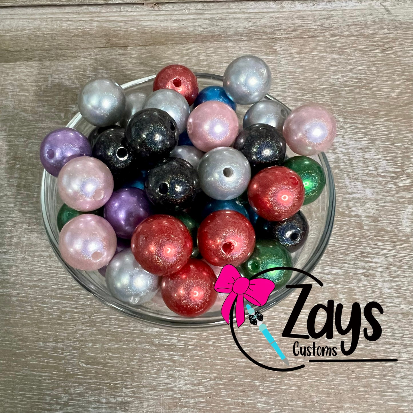 12mm Pearl Glitter Beads