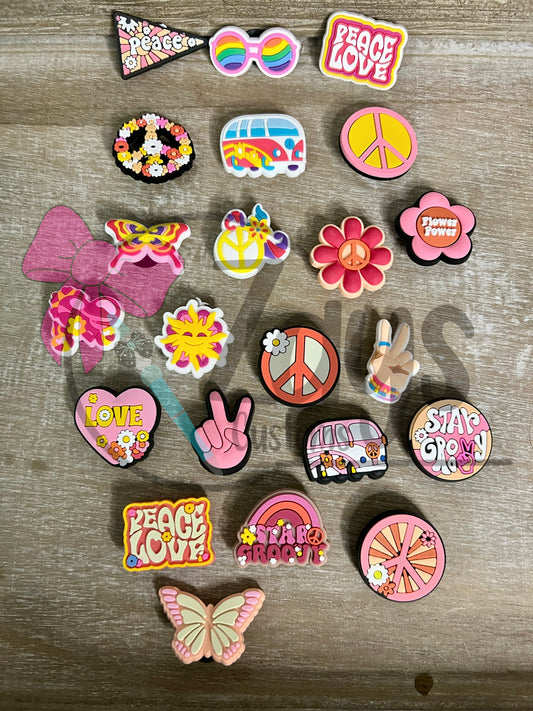 Peace, Love Groovy Shoe Charms